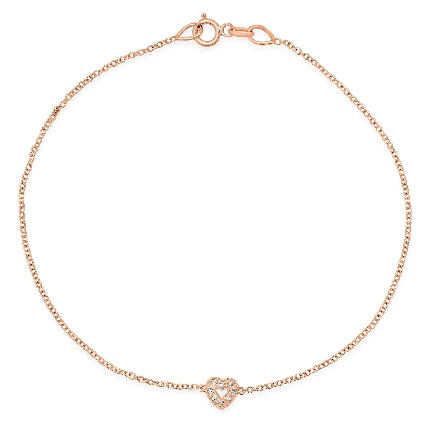 Dainty Diamond Open Heart Bracelet