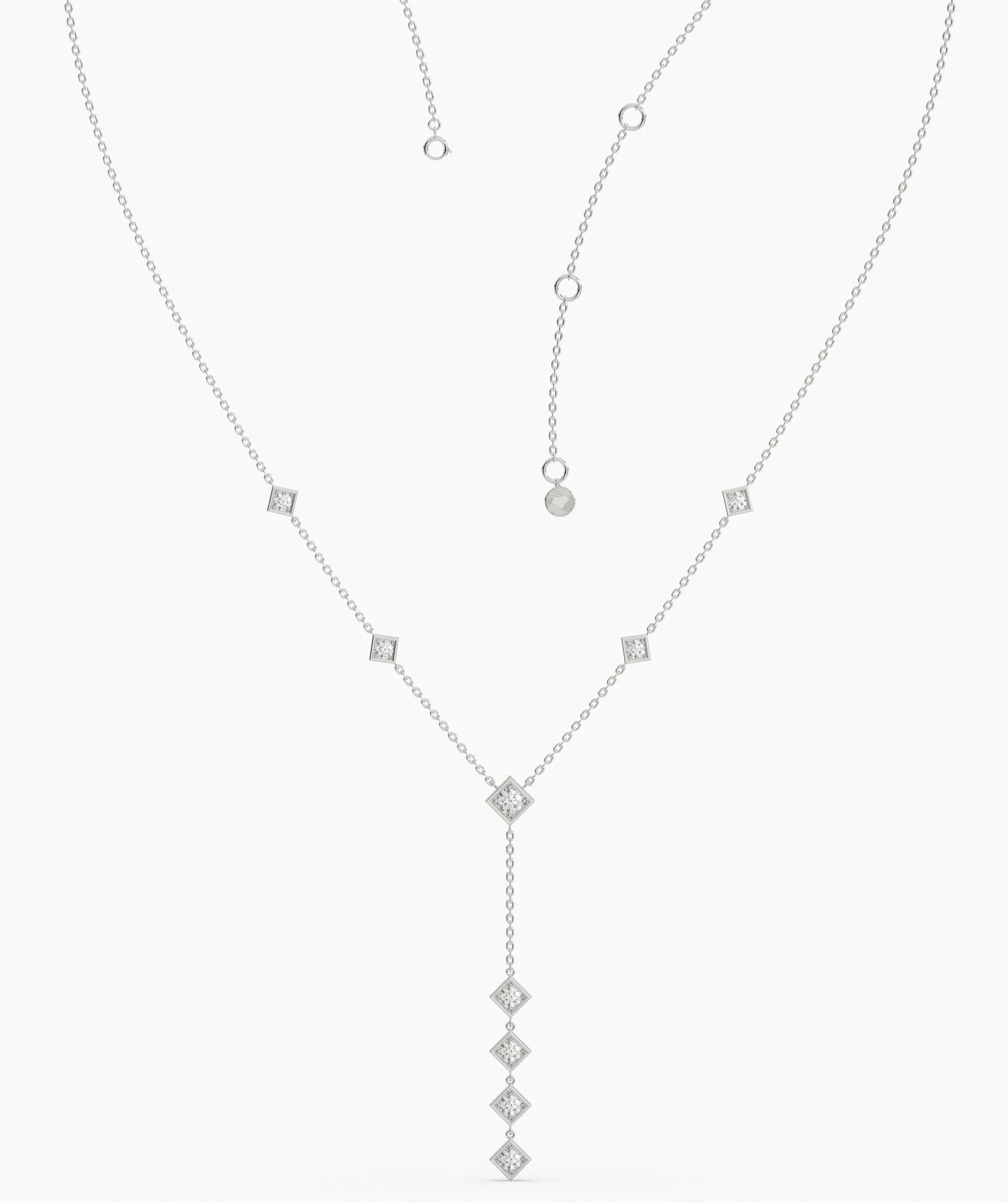 Dainty Diamond Y Drop Necklace
