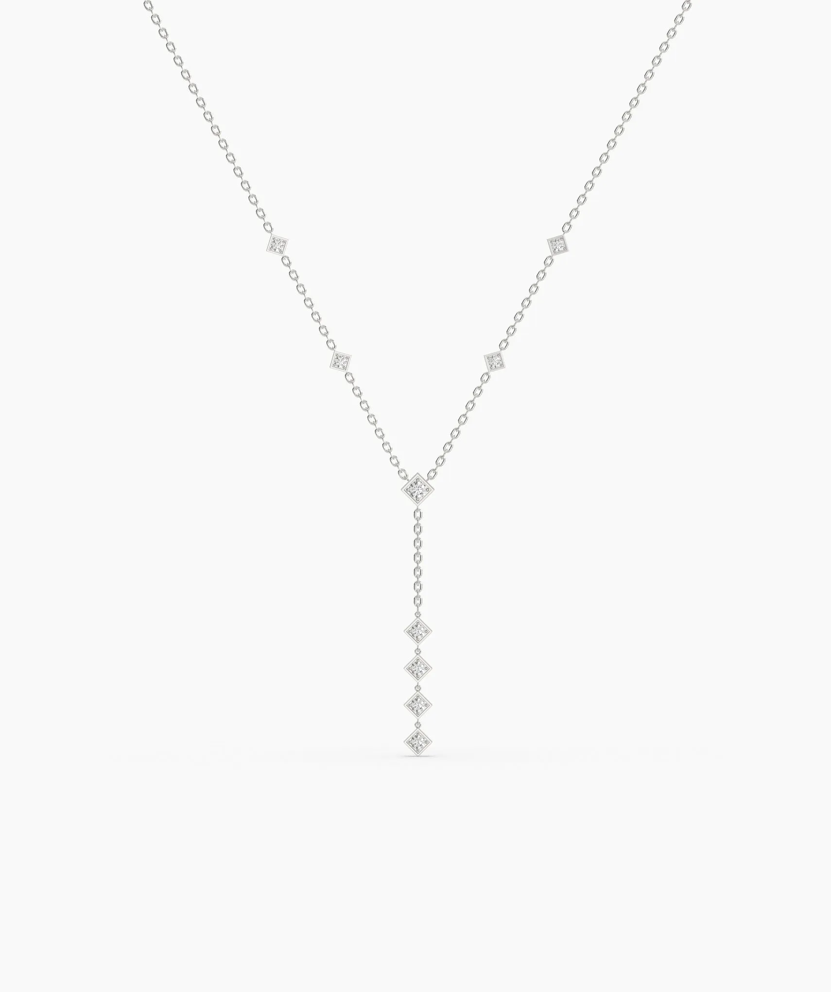 Dainty Diamond Y Drop Necklace