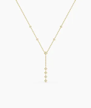 Dainty Diamond Y Drop Necklace
