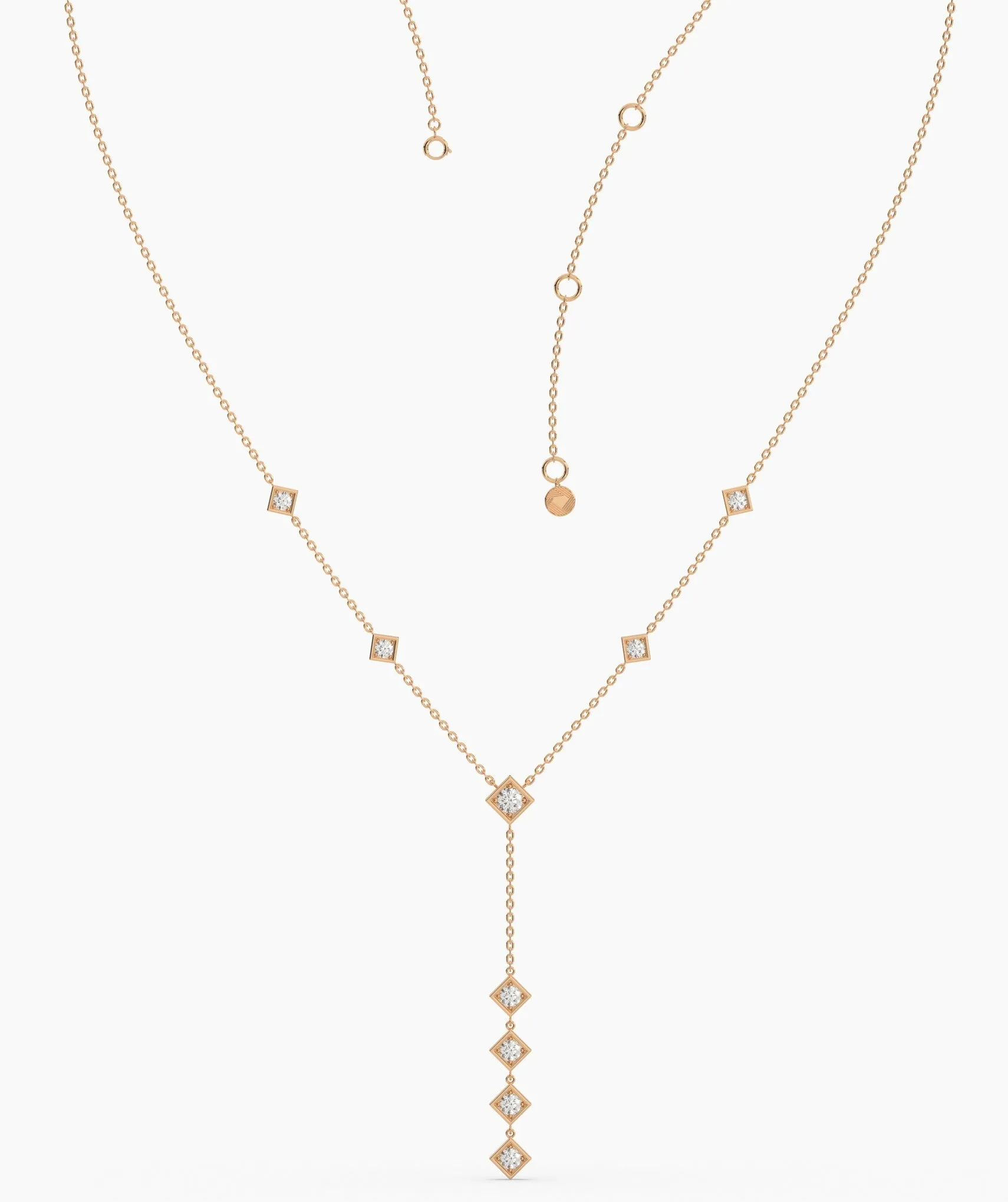 Dainty Diamond Y Drop Necklace