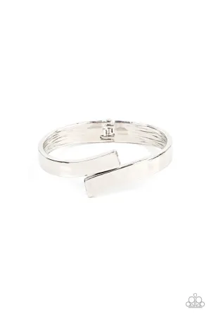 Dare to Flare - Silver - Paparazzi Hinge Bracelet