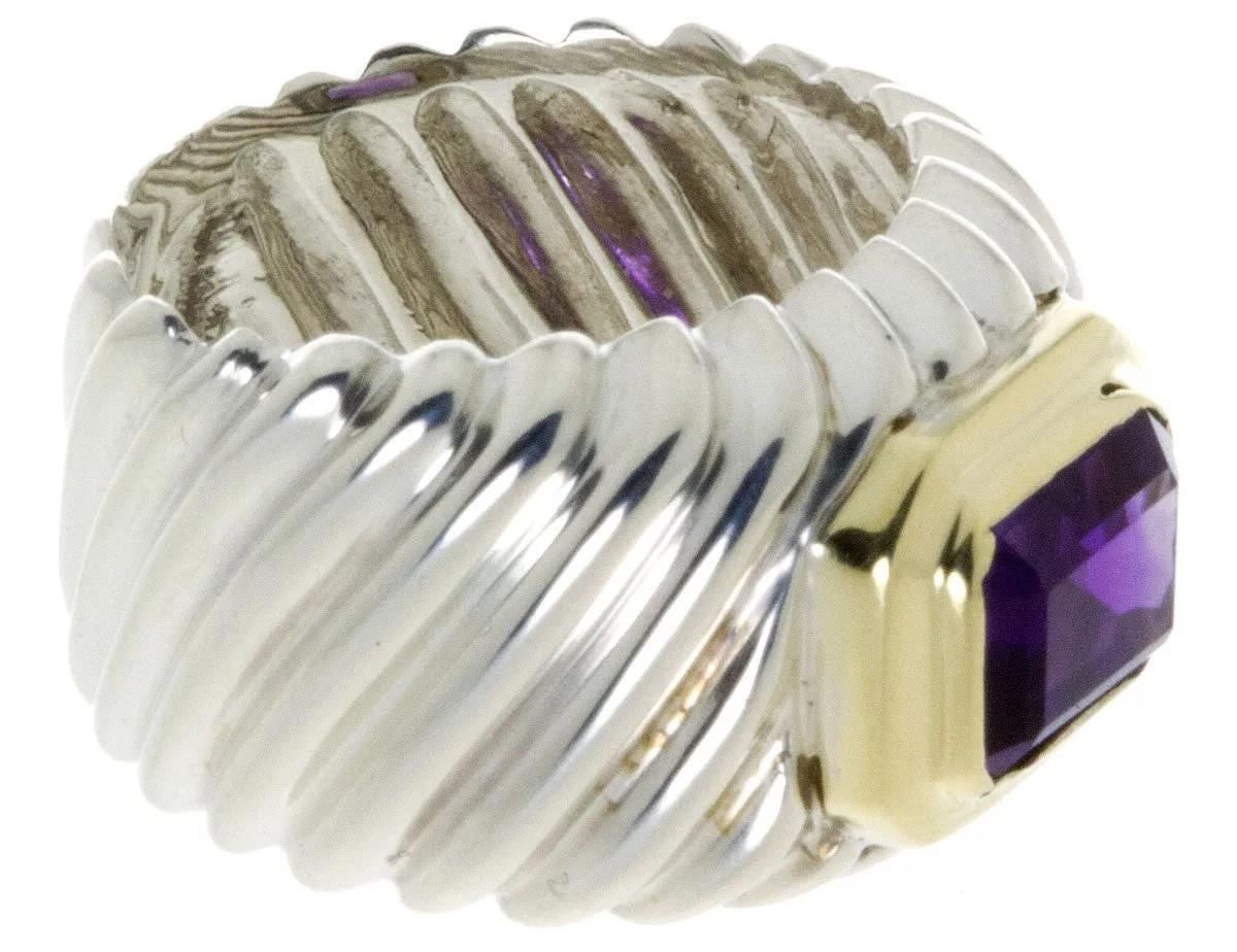 David Yurman 14K & Silver Amethyst Ring