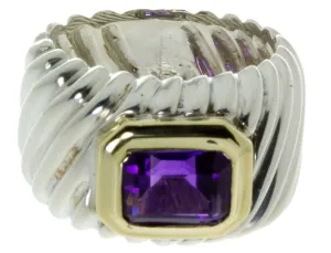 David Yurman 14K & Silver Amethyst Ring