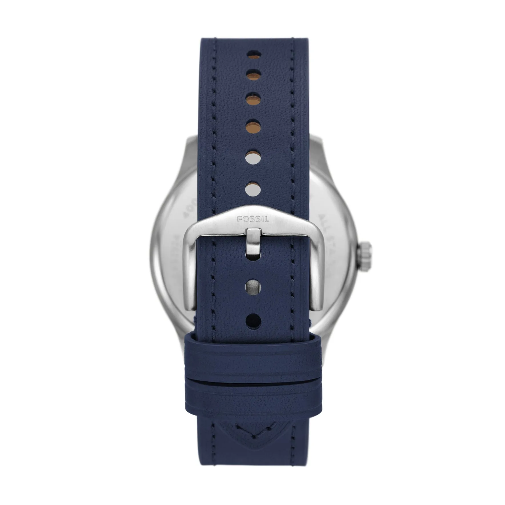 Dayliner Three-Hand Navy Leather Watch