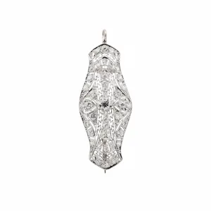 Dazzling Art Deco 2.70ctw European Cut Diamond Filigree Pendant in Platinum