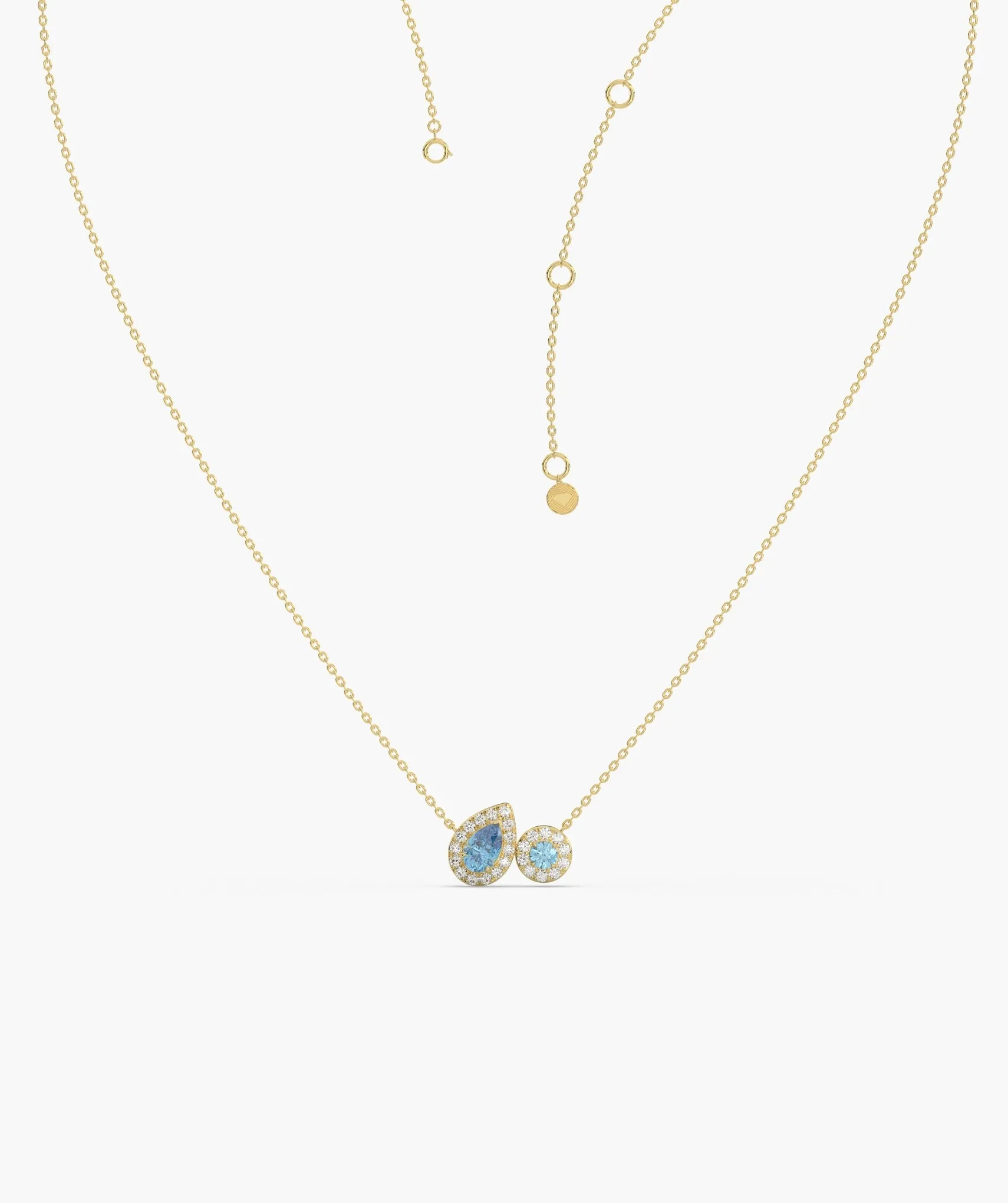 Dazzling Blue Duo Gold Necklace