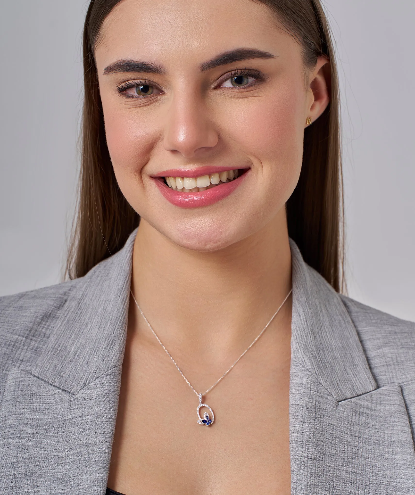 Dazzling Butterfly Oval Style Necklace