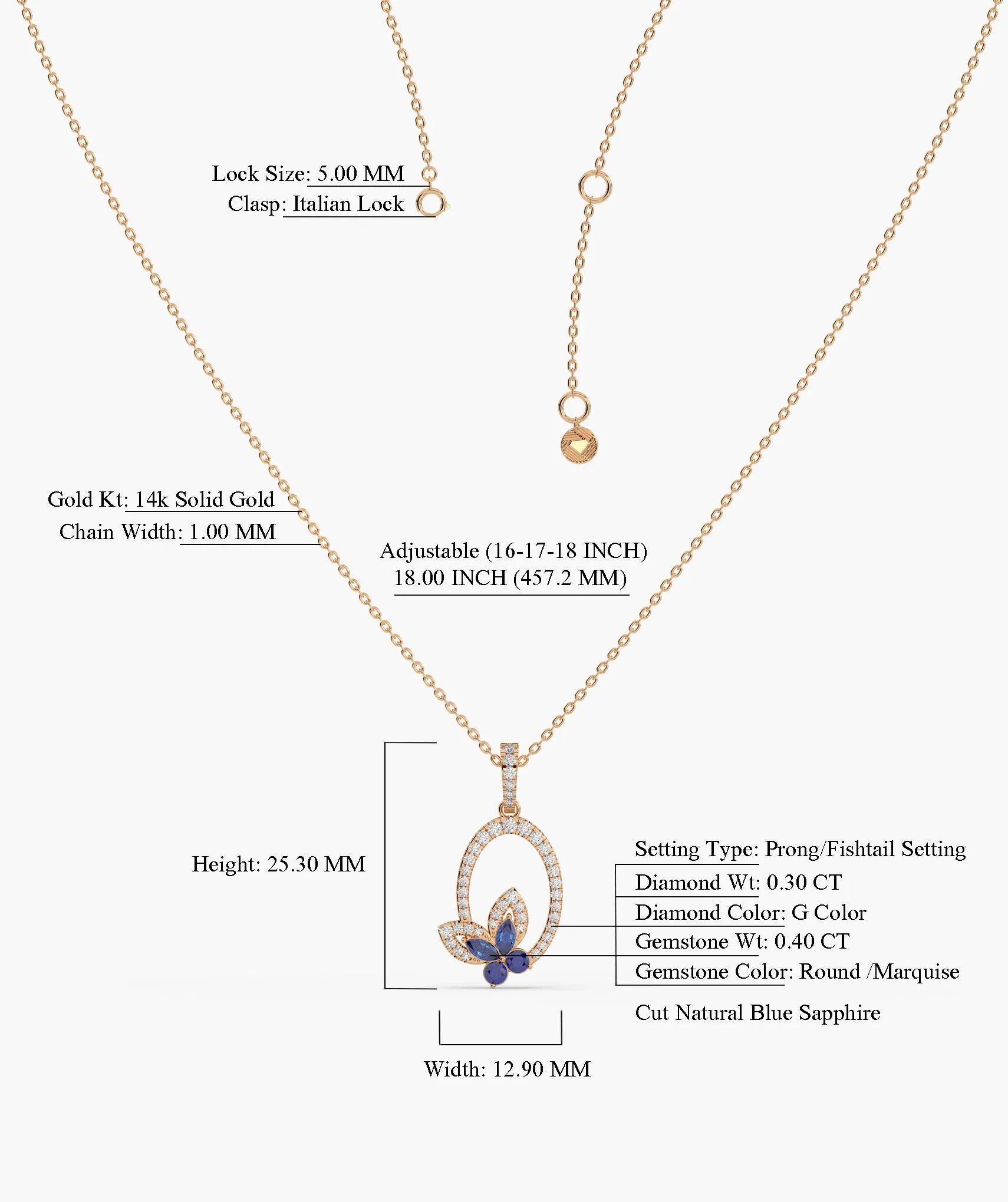 Dazzling Butterfly Oval Style Necklace