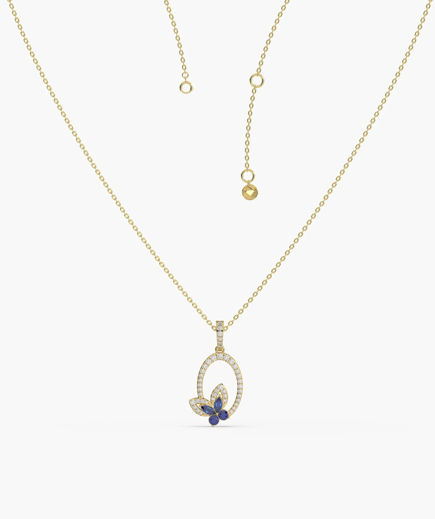 Dazzling Butterfly Oval Style Necklace