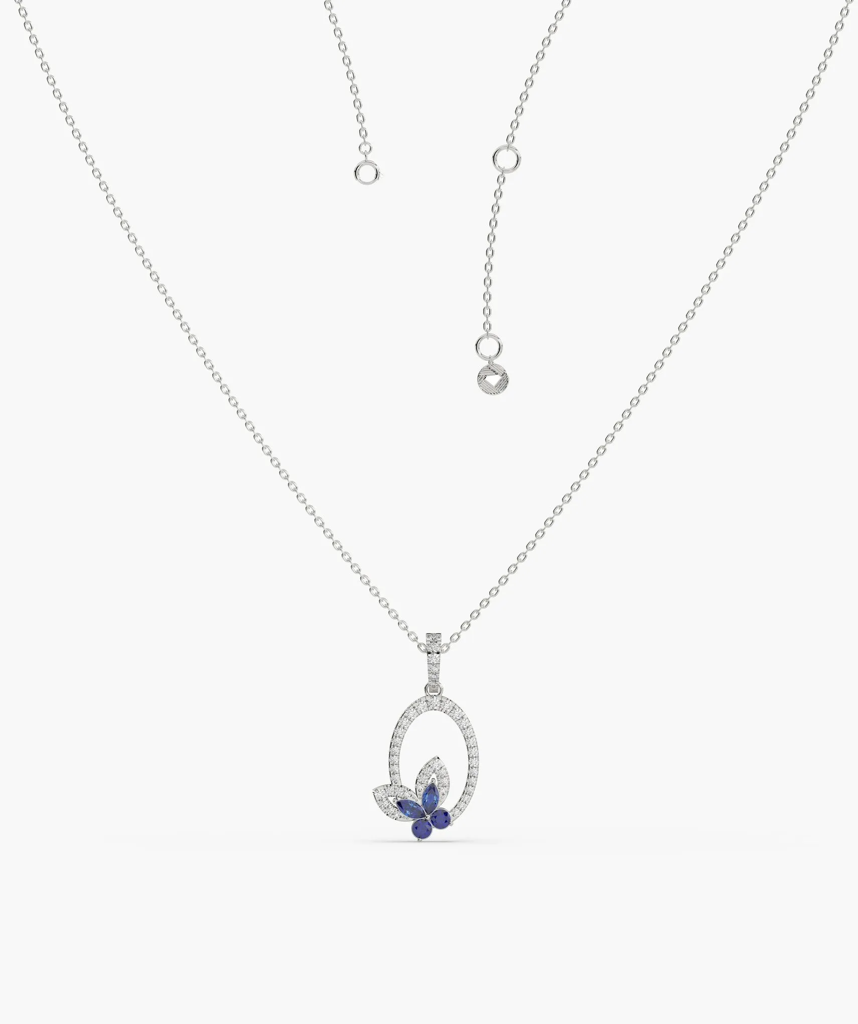 Dazzling Butterfly Oval Style Necklace
