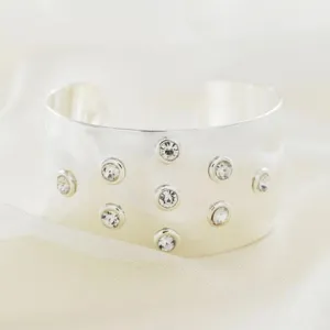 Designer Celebrity Style 'Twinkle' Diamante and Silver Cuff Bangle