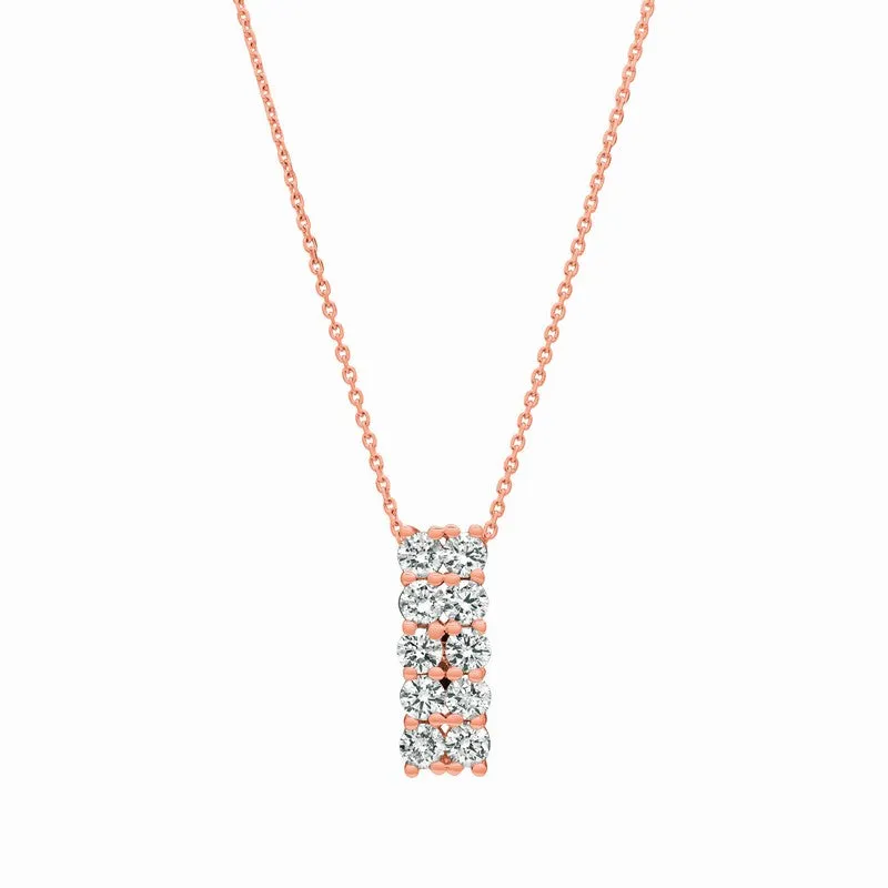 DIAMOND 2 ROWS NECKLACE 14K GOLD (1.54 CTW)
