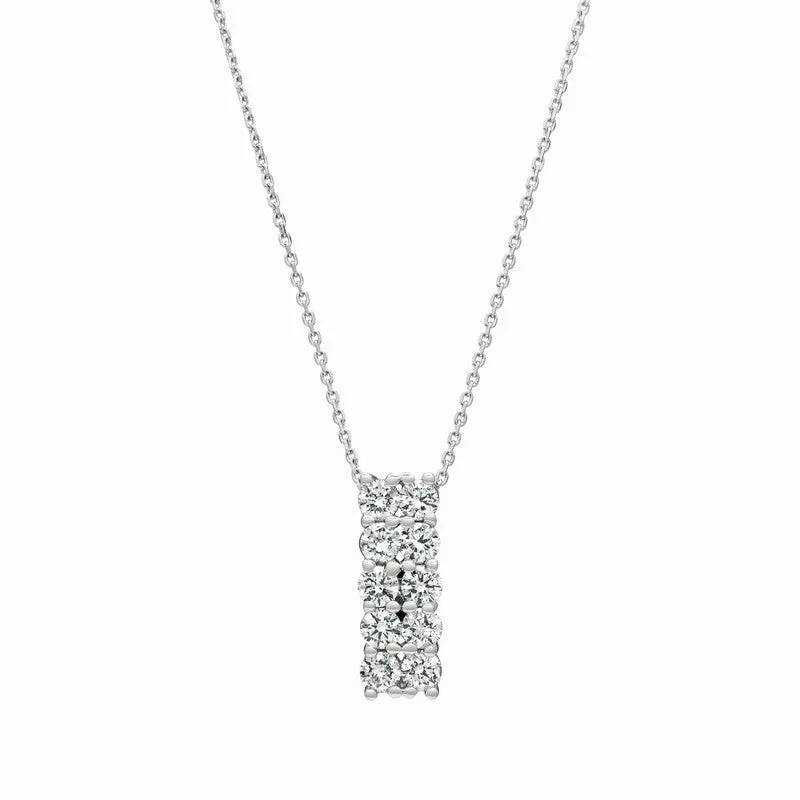 DIAMOND 2 ROWS NECKLACE 14K GOLD (1.54 CTW)