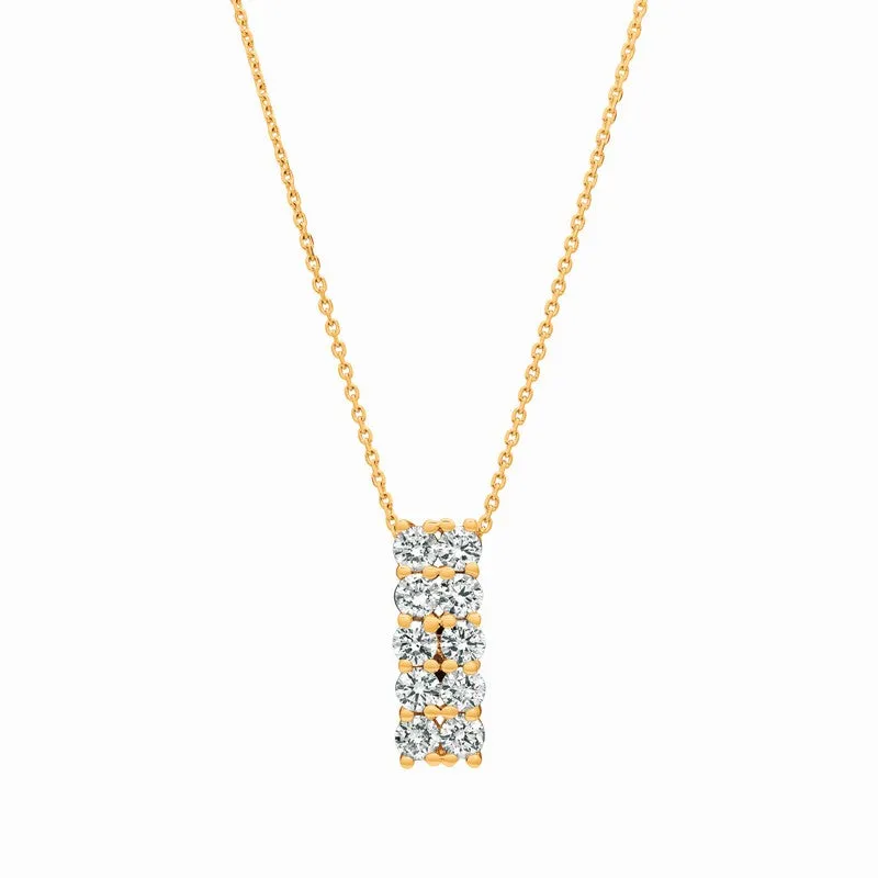 DIAMOND 2 ROWS NECKLACE 14K GOLD (1.54 CTW)