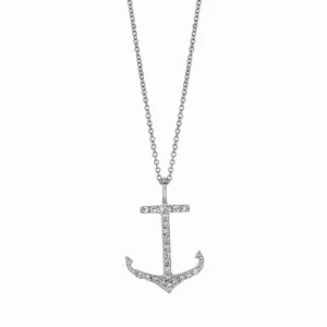 DIAMOND ANCHOR NECKLACE 14K GOLD (0.26 CTW)