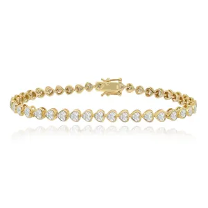 Diamond Bezel Heart Tennis Bracelet