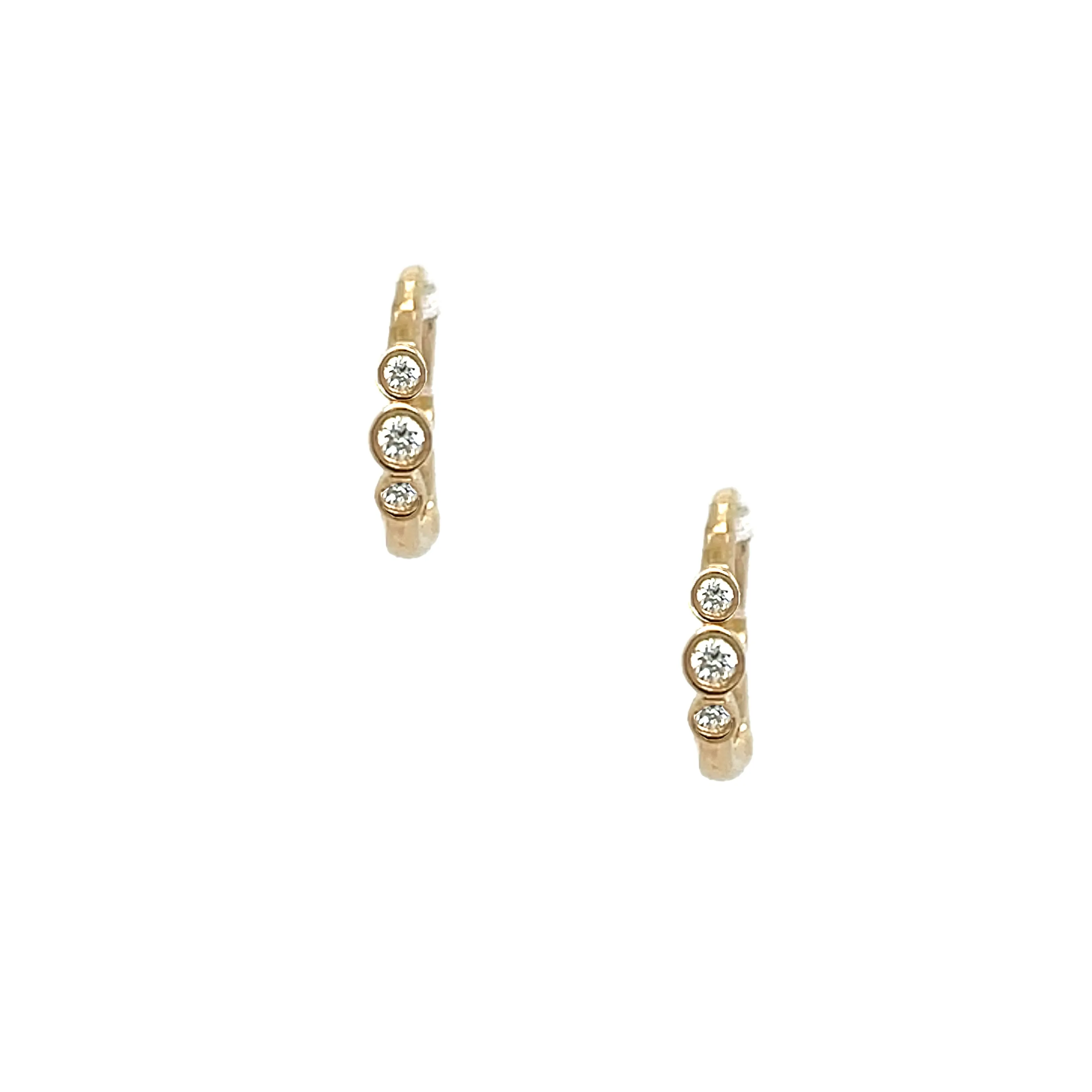 Diamond Bezel Huggie Earrings
