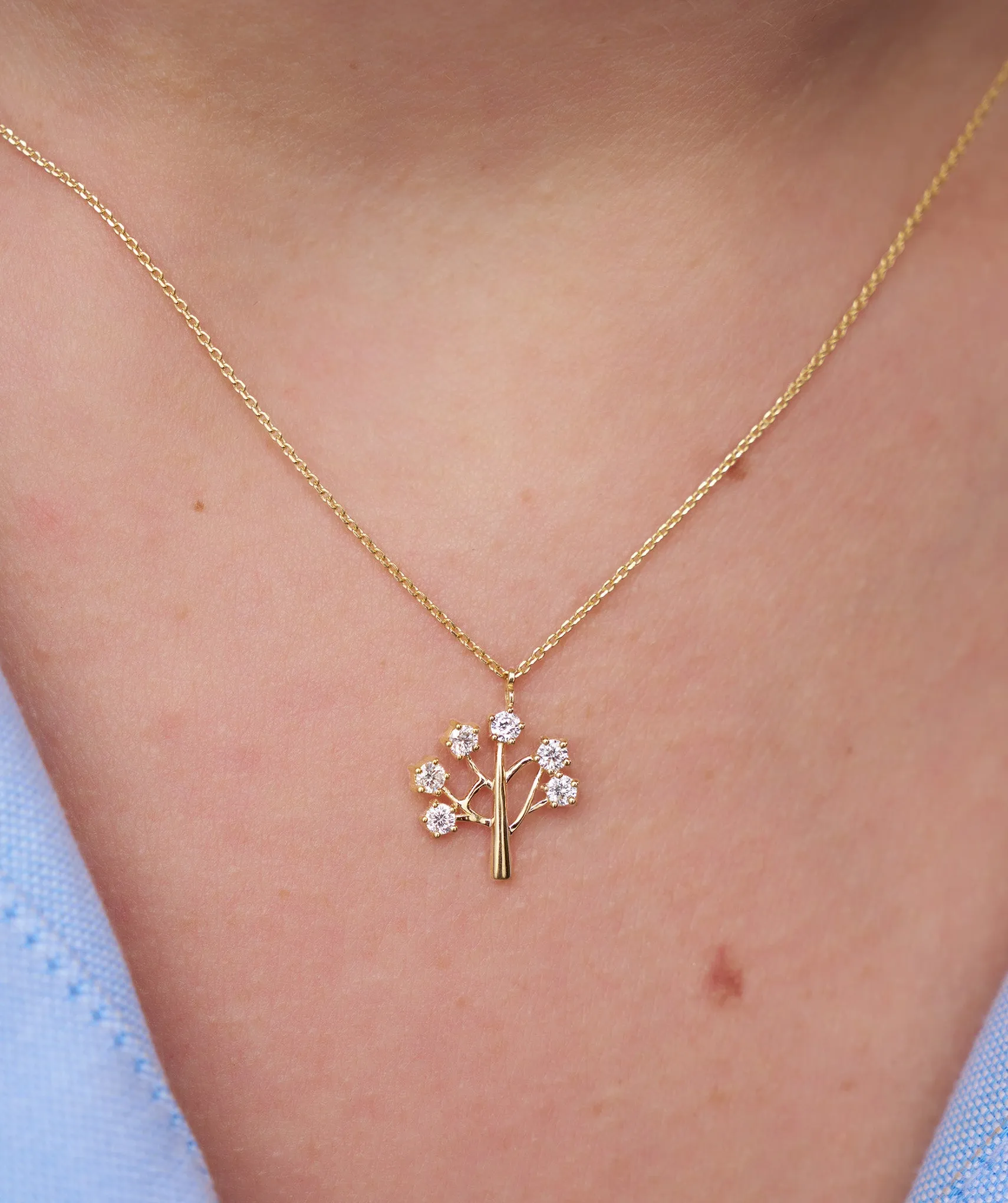 Diamond Blossom Tree Pendant