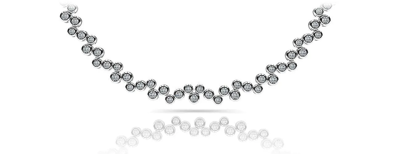 Diamond Bubble Diamond Necklace with 5.04 ct.(finished) 1.7mm, 2mm, 2.2mm