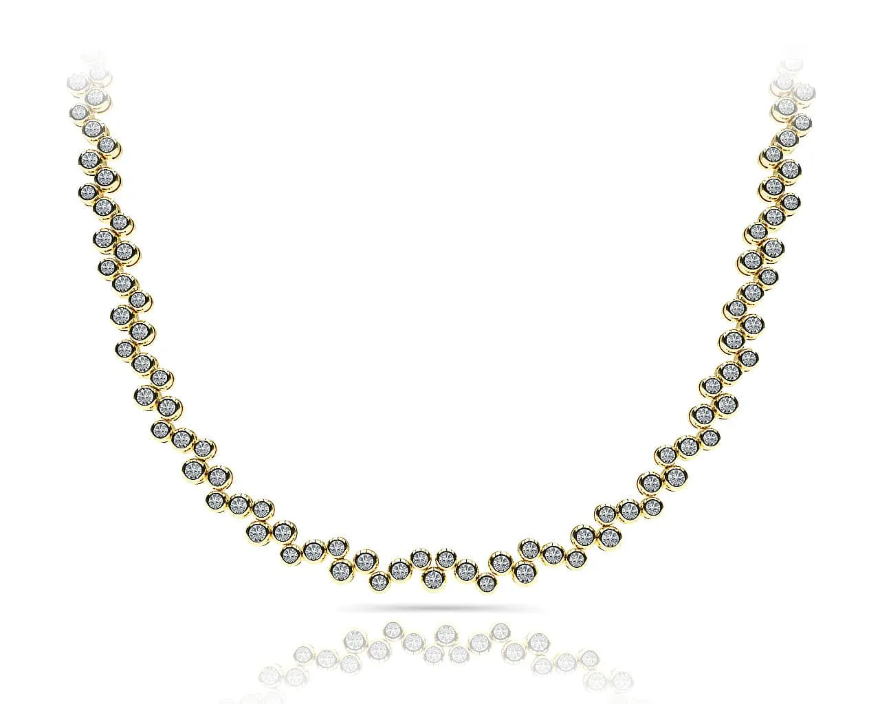 Diamond Bubble Diamond Necklace with 5.04 ct.(finished) 1.7mm, 2mm, 2.2mm