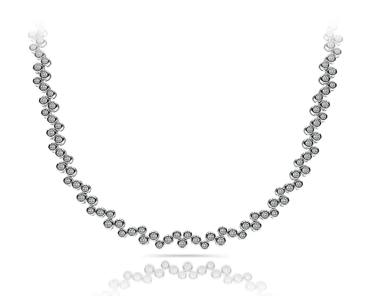 Diamond Bubble Diamond Necklace with 5.04 ct.(finished) 1.7mm, 2mm, 2.2mm