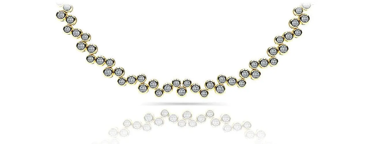 Diamond Bubble Diamond Necklace with 5.04 ct.(finished) 1.7mm, 2mm, 2.2mm