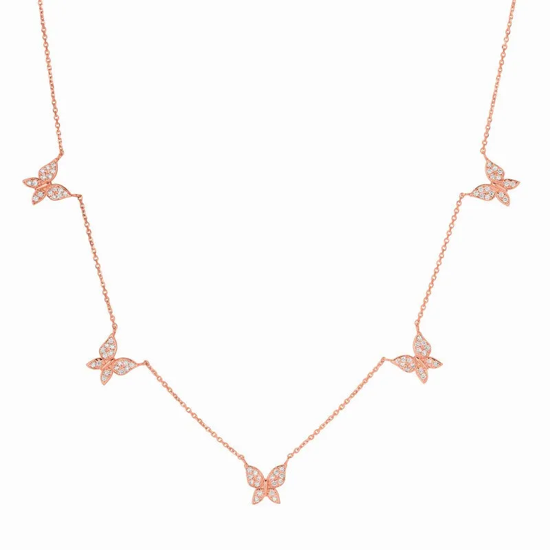 DIAMOND BUTTERFLY NECKLACE 14K GOLD (0.75 CTW)