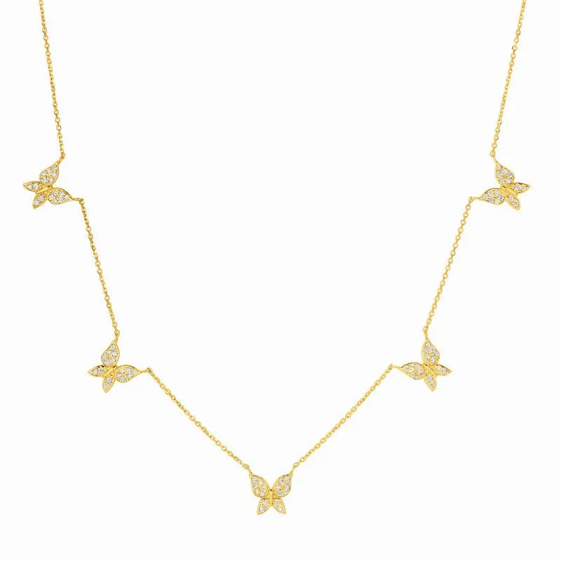 DIAMOND BUTTERFLY NECKLACE 14K GOLD (0.75 CTW)