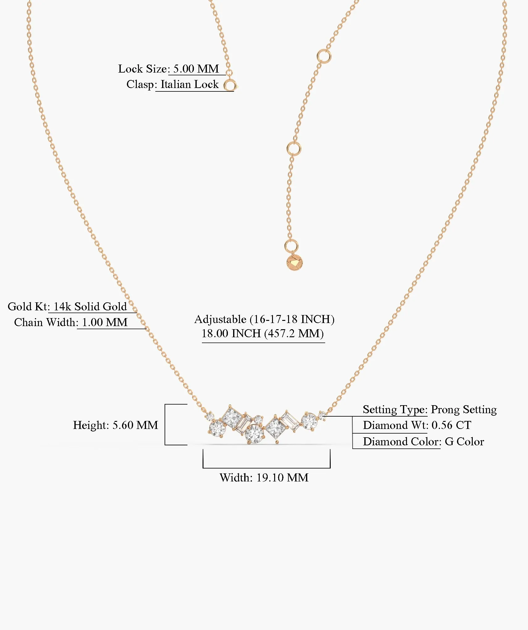 Diamond Cascade 14K Gold Necklace