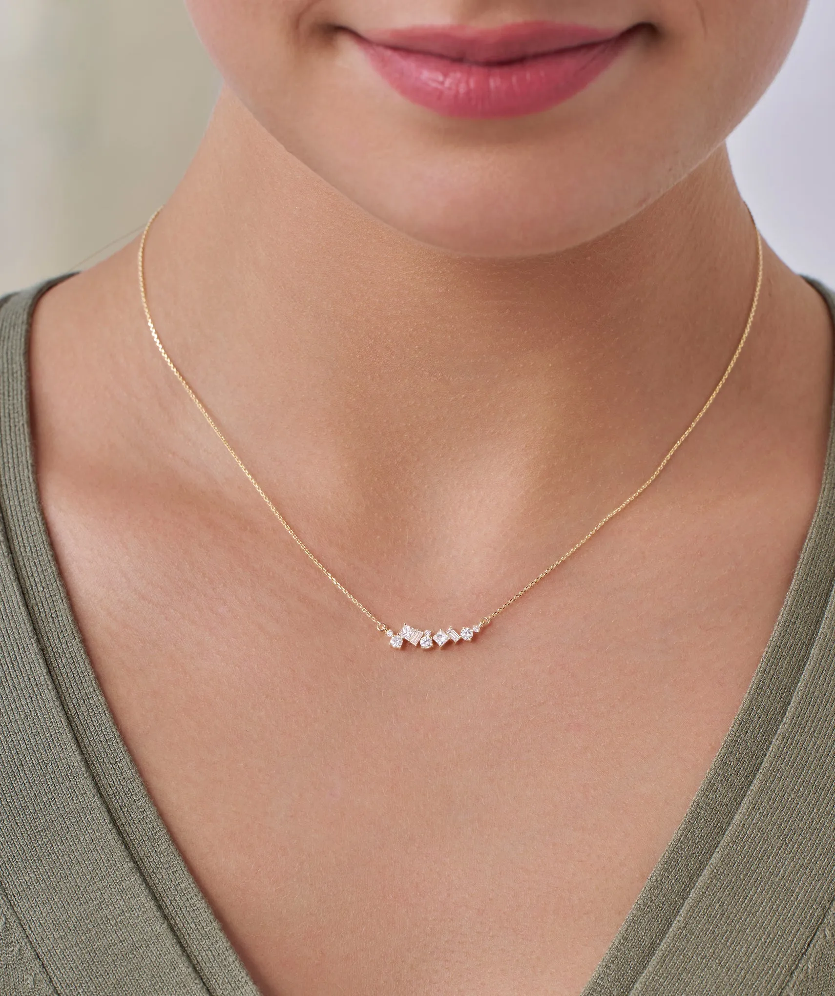 Diamond Cascade 14K Gold Necklace
