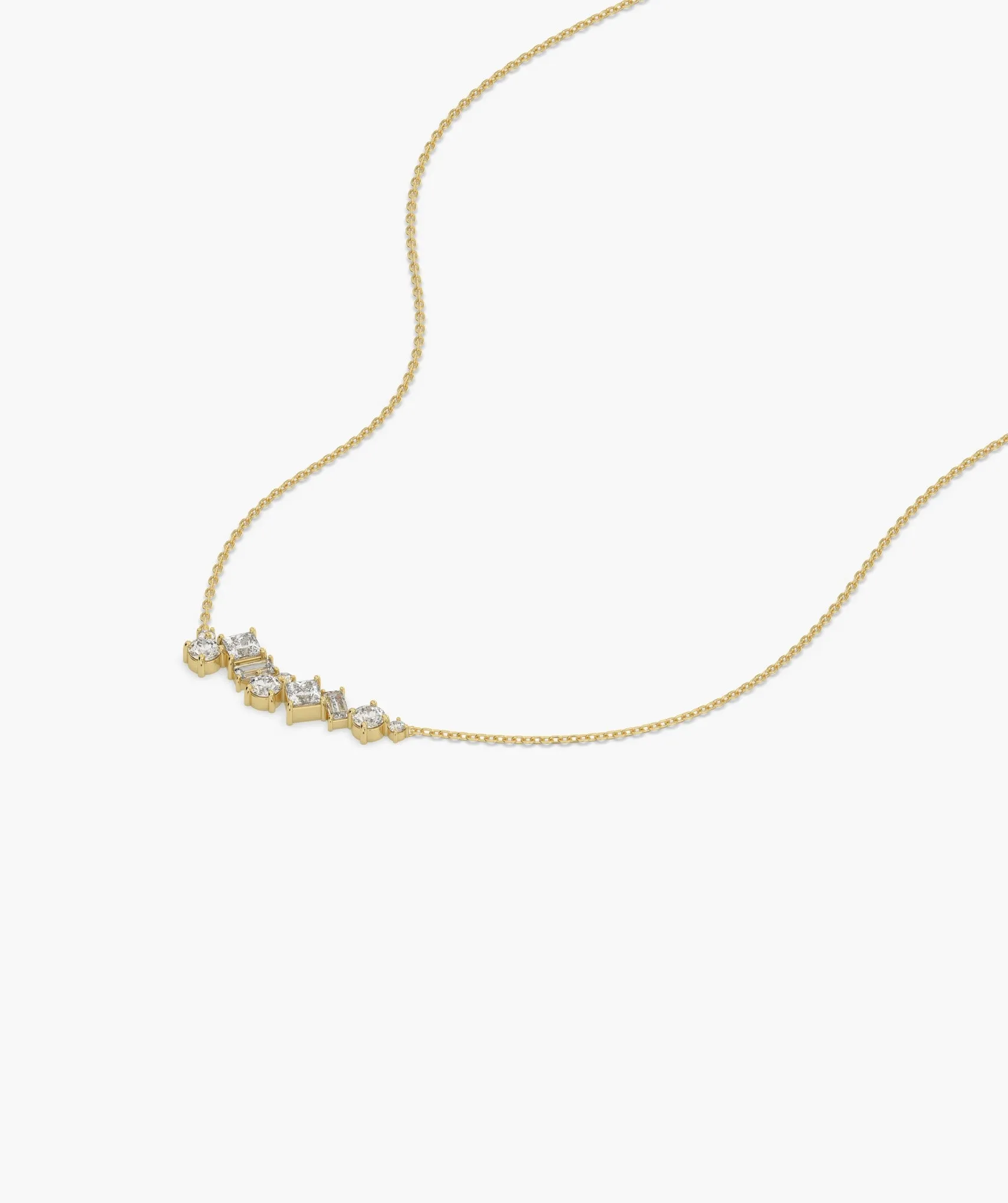 Diamond Cascade 14K Gold Necklace