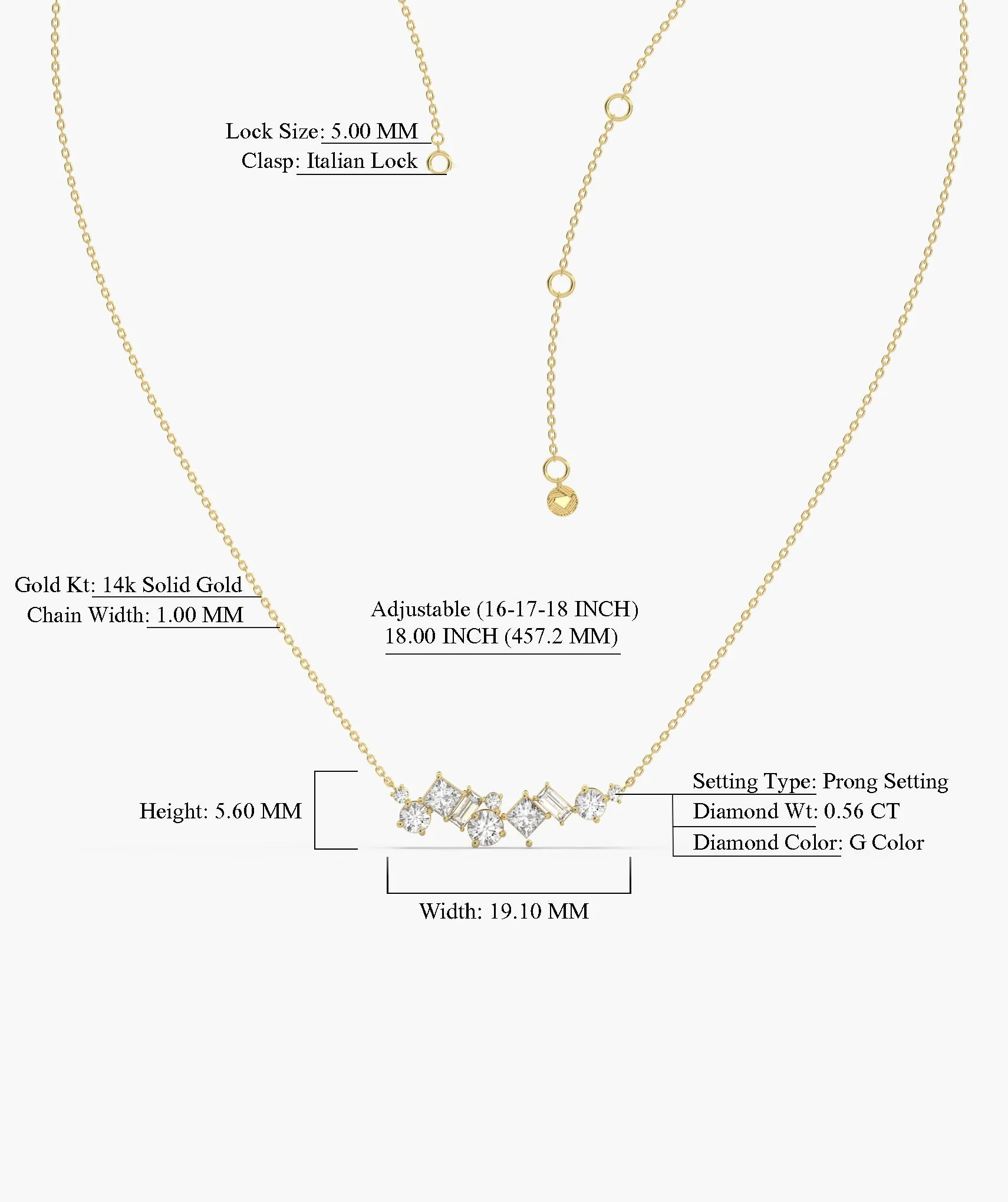 Diamond Cascade 14K Gold Necklace