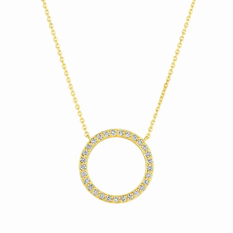 DIAMOND CIRCLE NECKLACE 14K GOLD (0.55 CTW)