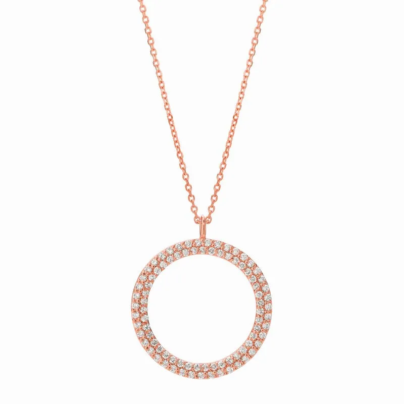 DIAMOND CIRCLE PENDANT NECKLACE 14K GOLD (0.75 CTW)