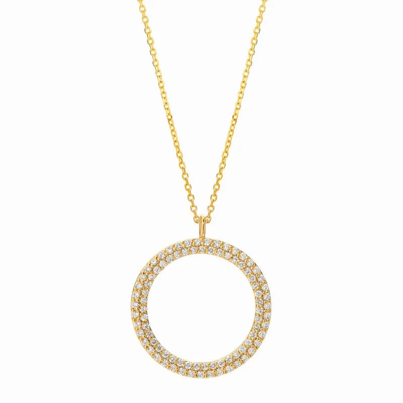 DIAMOND CIRCLE PENDANT NECKLACE 14K GOLD (0.75 CTW)
