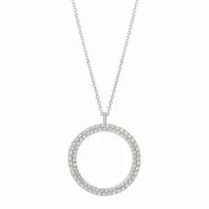 DIAMOND CIRCLE PENDANT NECKLACE 14K GOLD (0.75 CTW)