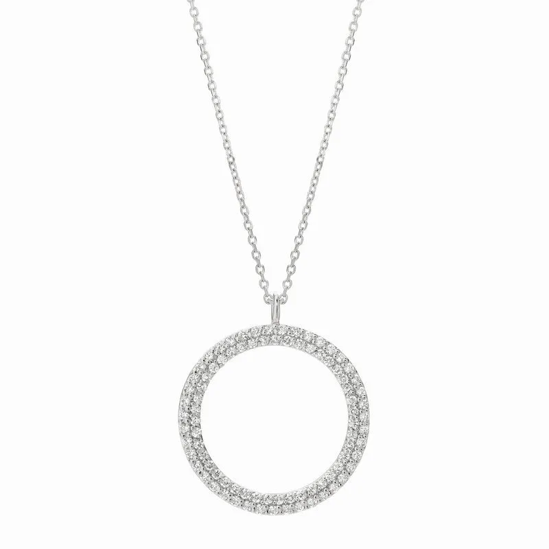 DIAMOND CIRCLE PENDANT NECKLACE 14K GOLD (0.75 CTW)