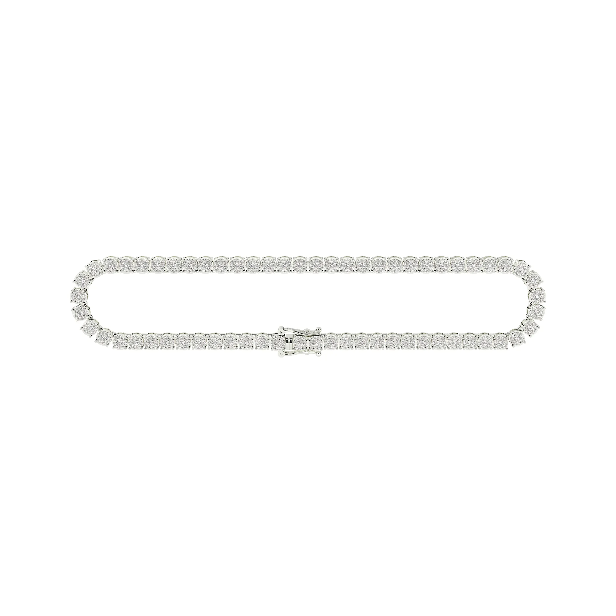 Diamond Clustered Tennis Bracelet