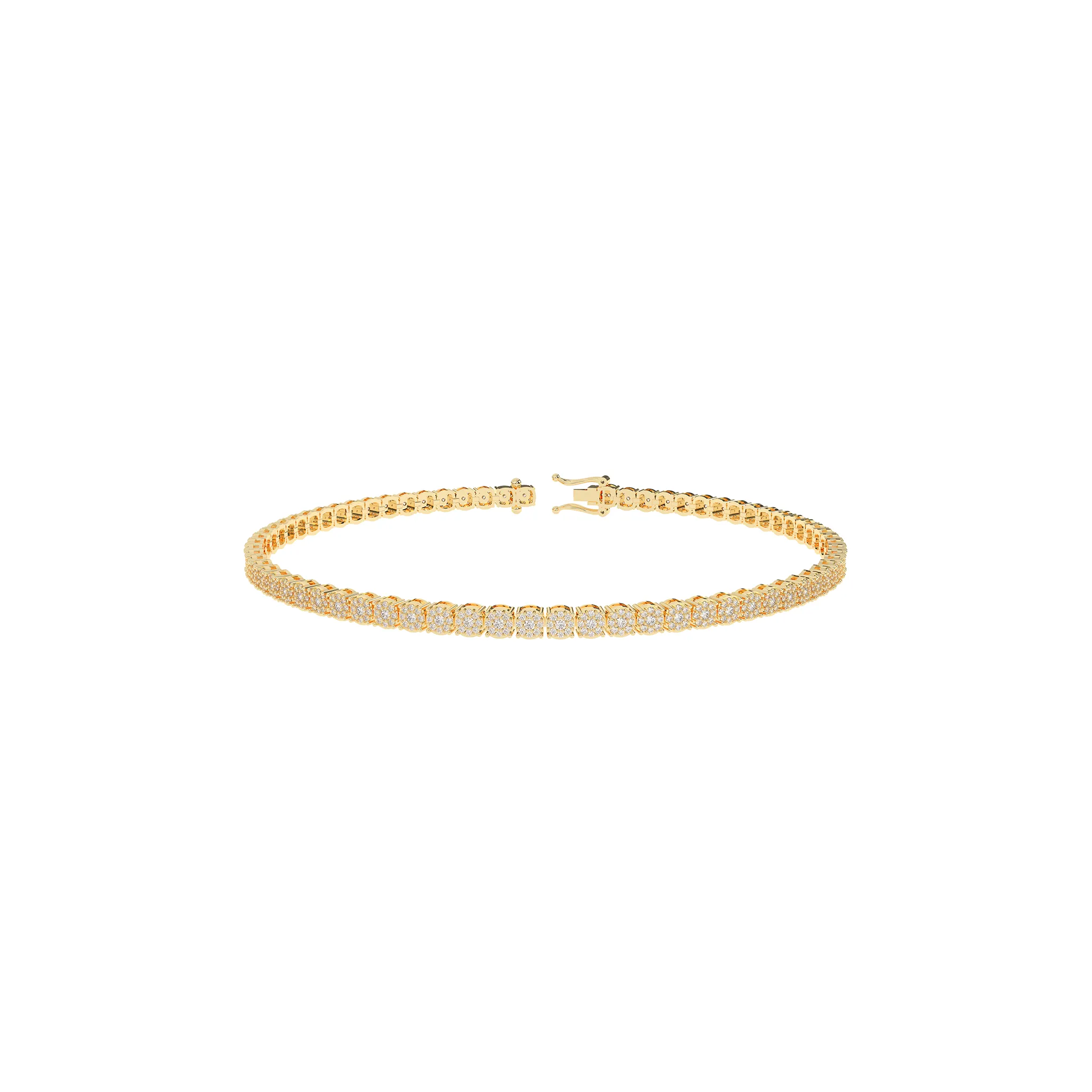 Diamond Clustered Tennis Bracelet