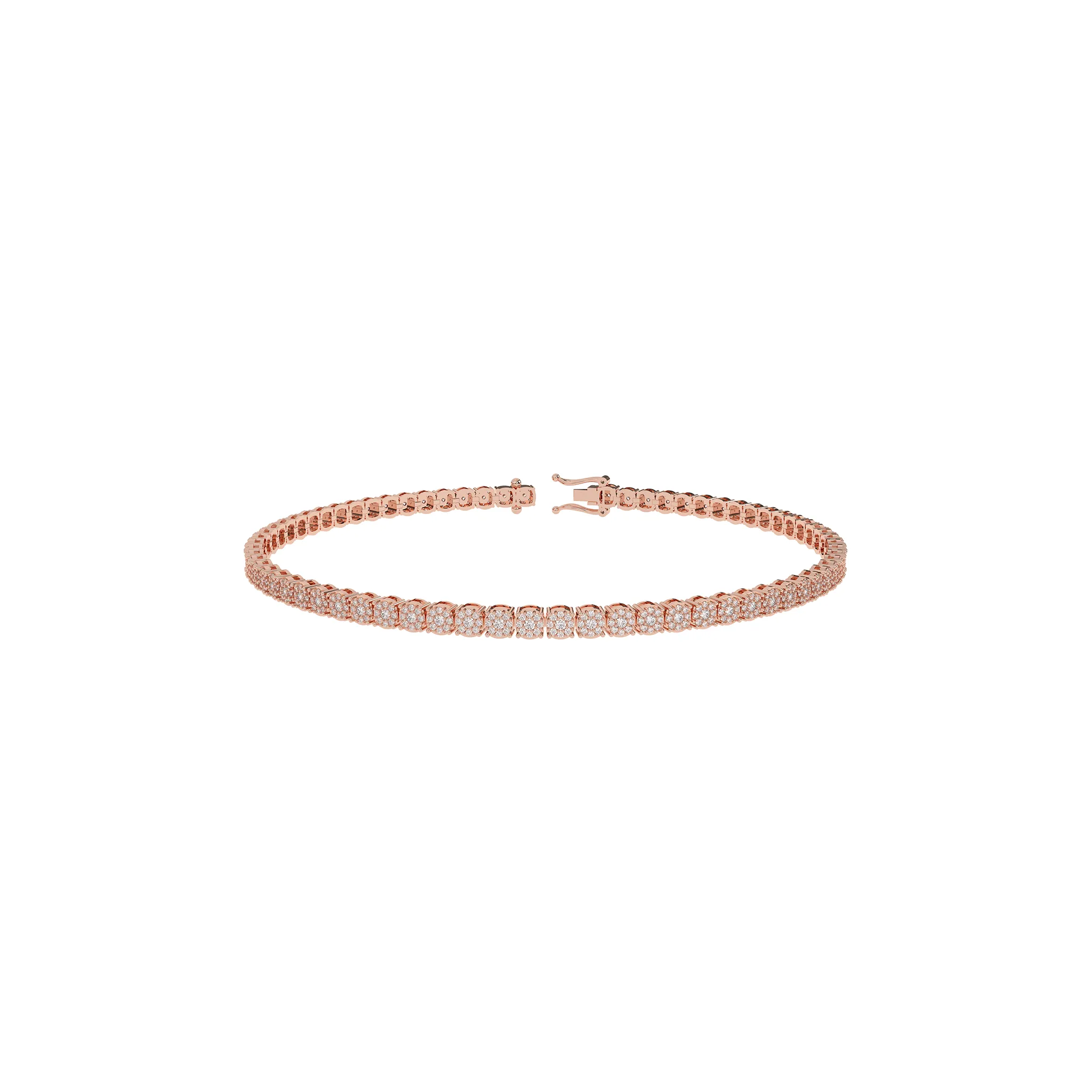 Diamond Clustered Tennis Bracelet