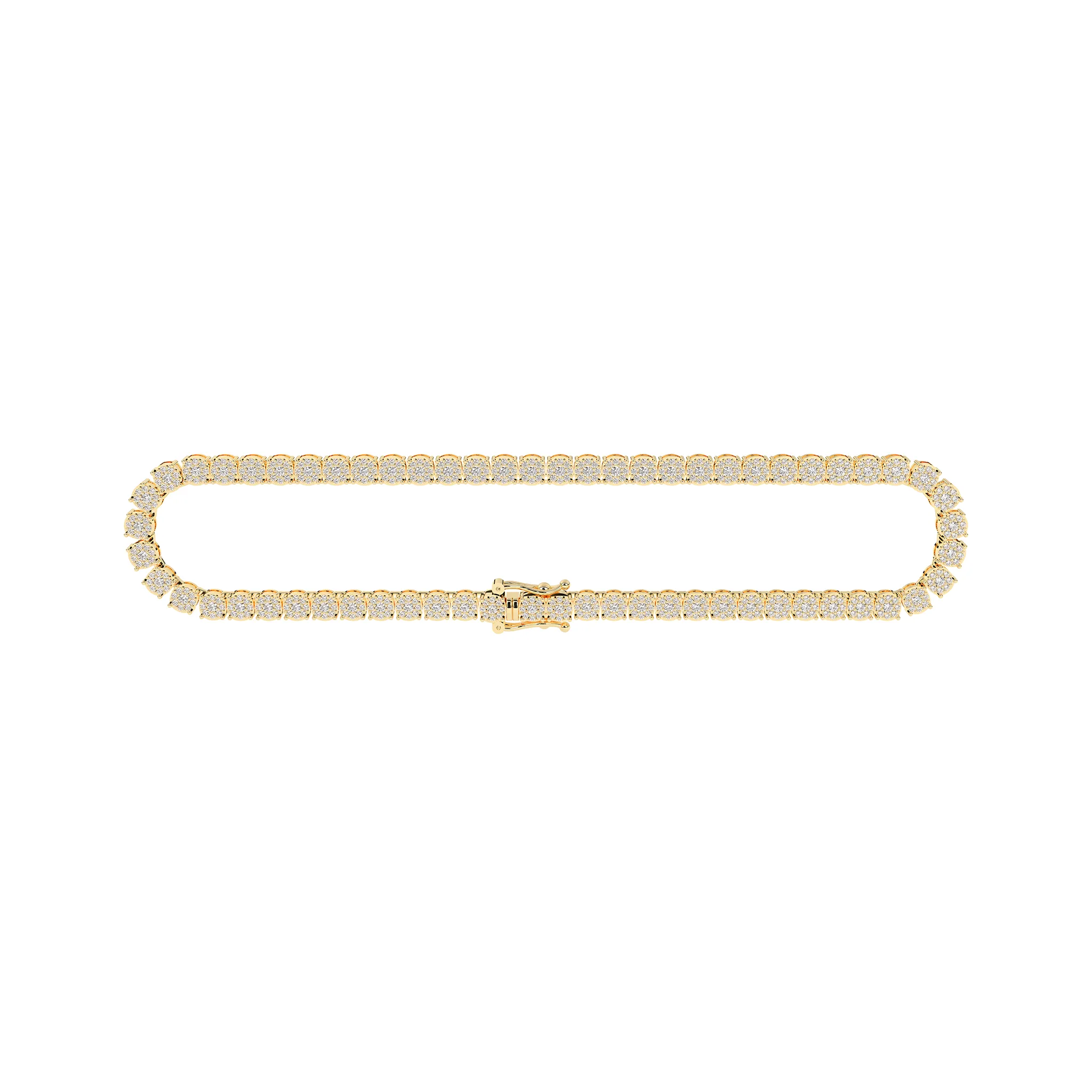 Diamond Clustered Tennis Bracelet