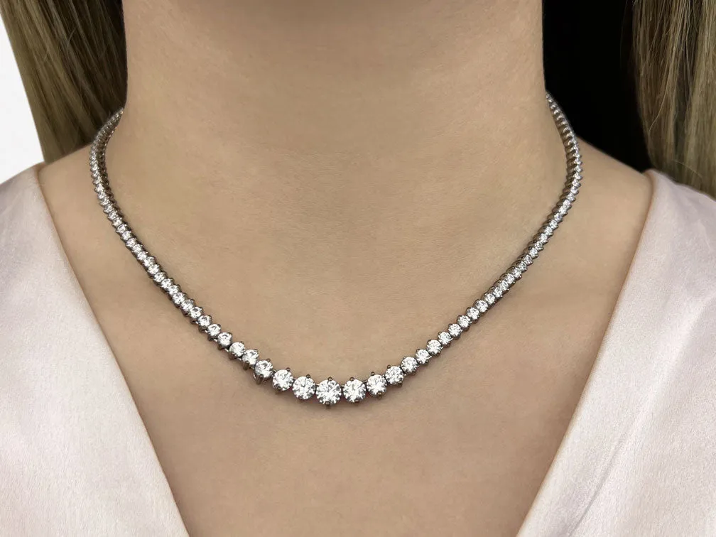 Diamond Crescendo Diamond Necklace with 9.08 ct.(finished)