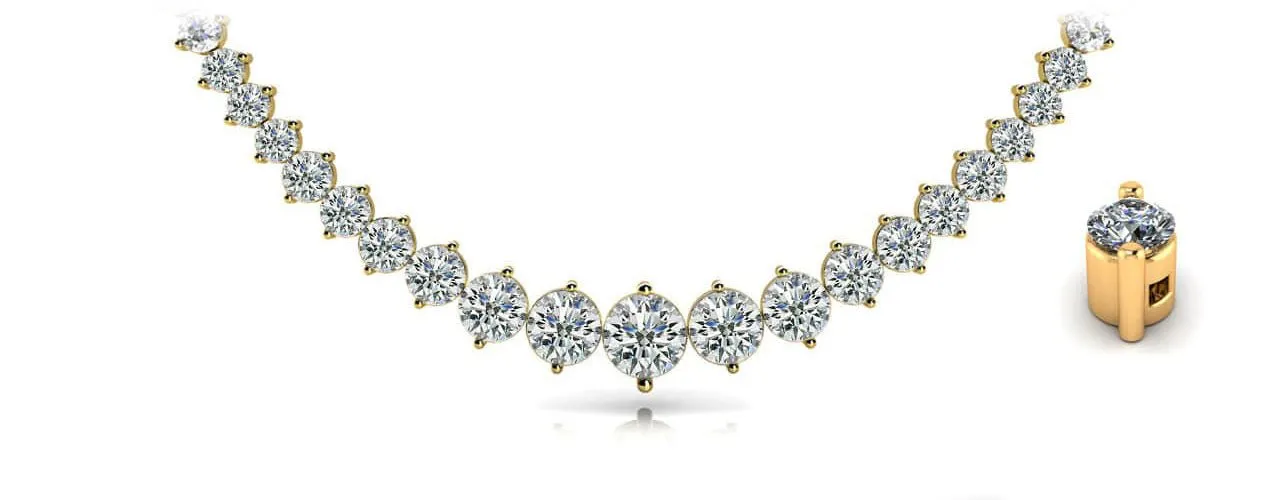 Diamond Crescendo Diamond Necklace with 9.08 ct.(finished)