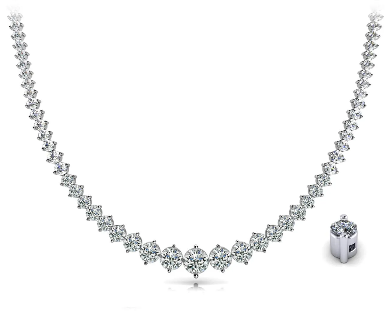 Diamond Crescendo Diamond Necklace with 9.08 ct.(finished)