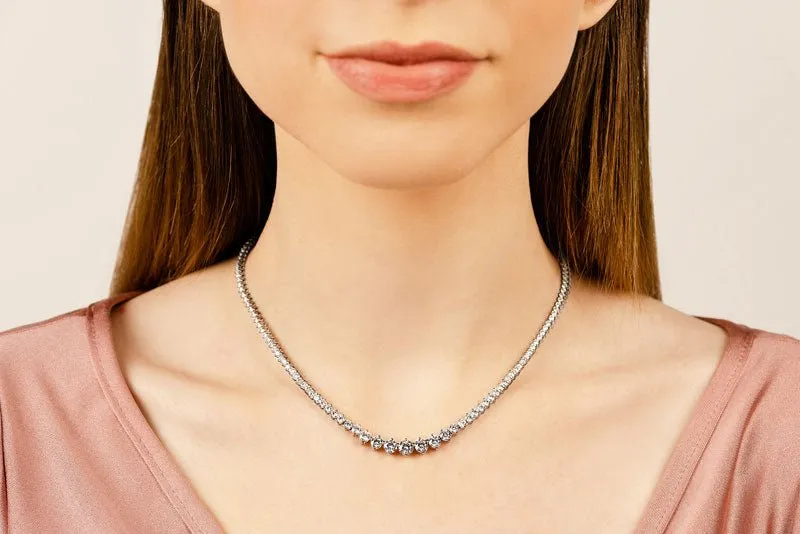 Diamond Crescendo Diamond Necklace with 9.08 ct.(finished)