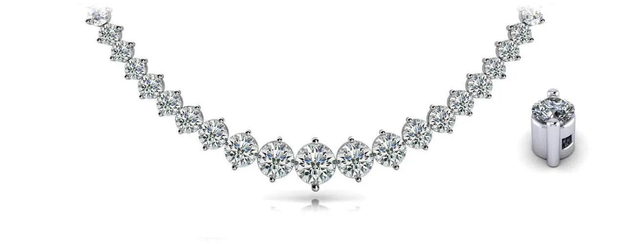 Diamond Crescendo Diamond Necklace with 9.08 ct.(finished)