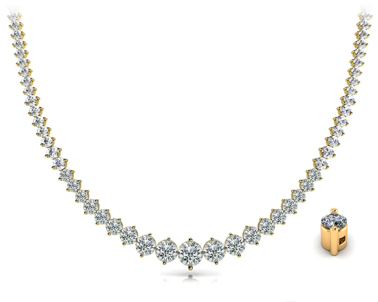 Diamond Crescendo Diamond Necklace with 9.08 ct.(finished)