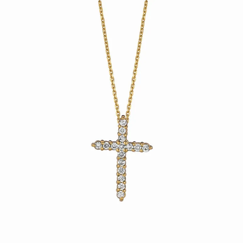 DIAMOND CROSS NECKLACE 14K GOLD (0.5 CTW) 1