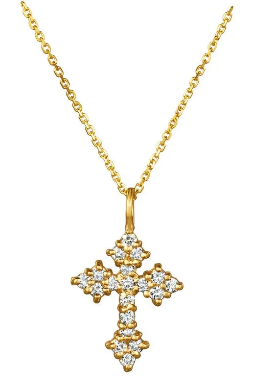 DIAMOND CROSS NECKLACE 14K GOLD (1.02 CTW)